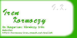 iren kormoczy business card
